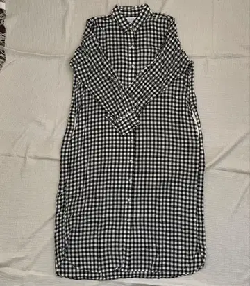 sunny clouds 깅엄 체크 레이온&실크 셔츠 원피스