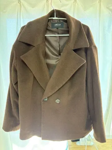 COMME CA ISM 브라운 더블 브레스트 코트