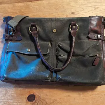 린쿠 빈티지 캔버스 가죽 숄더백