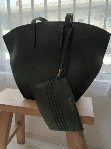 찰스앤키스 다크 그린 토트백 카드 케이스 포함