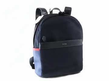 Paul Smith 네이비 캔버스 가죽 백팩