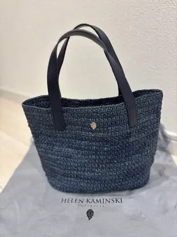 HELEN KAMINSKI 컨디션 최상 다크 블루 라피아 토트백