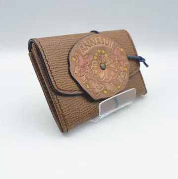 [ANNA SUI] 카드 케이스 카멜 나비 꽃무늬 가죽