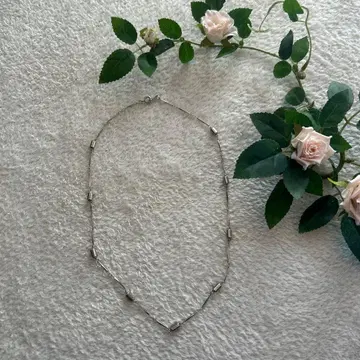 도자기 목걸이 체인 실버