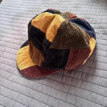 70s 패치워크 헌팅 캡 히피 리버서블