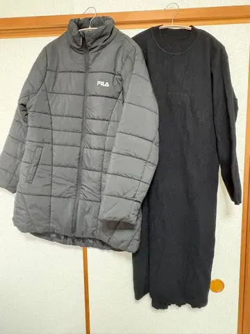 롱 코트 (FILA) 와 원피스 세트