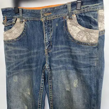 인피니티 INFINITY 가몬 자수 일본풍 패턴 데님