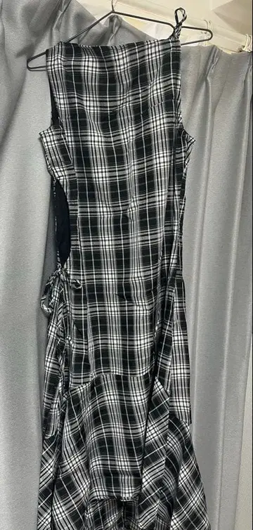 jouetie 체크 무늬 슬리브리스 원피스