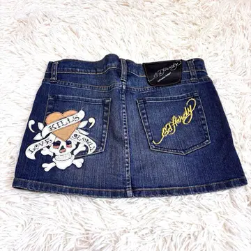 Ed Hardy Christian Audigier 데님 스커트 Y2K