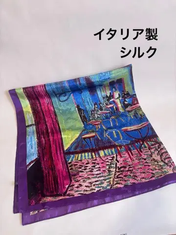 빈티지 실크 스카프 100% 실크 이탈리아