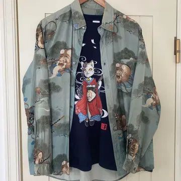 일본풍 올 패턴 긴팔 셔츠 긴팔 티셔츠 묶음 판매