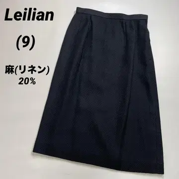 Leilian 레리안 린넨 블렌드 타이트 스커트 블랙 린넨 큐프라 9호