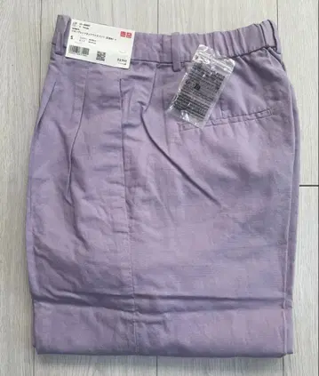 새상품 택 포함 유니클로 린넨 블렌드 턱 팬츠 긴 길이 S