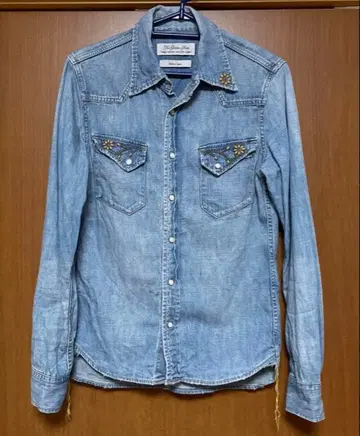 레미레리프 데님 셔츠 데미지 가공