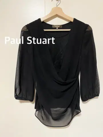 Paul Stuart 폴 스튜어트 블랙 드레이프 시어 셔츠