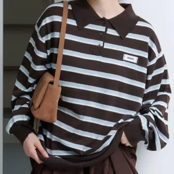 kastane 카스타네 보더 라거 폴로 니트 브라운