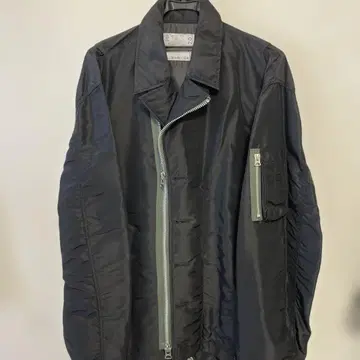 블랙 패디드 봄버 자켓