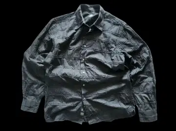 90s IKE BEHAR 입체 패치워크 셔츠 Black L