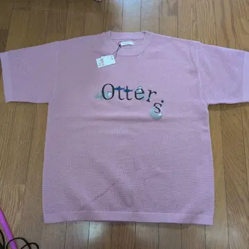 택 포함 새상품 graniph 수달 자수 핑크 메쉬 반팔 스웨터 그라니프