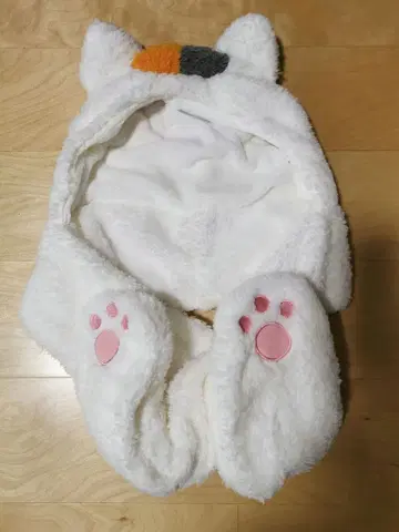 냥코 선생님 고양이 귀 달린 후드 & 머플러 & 발바닥 디자인 장갑