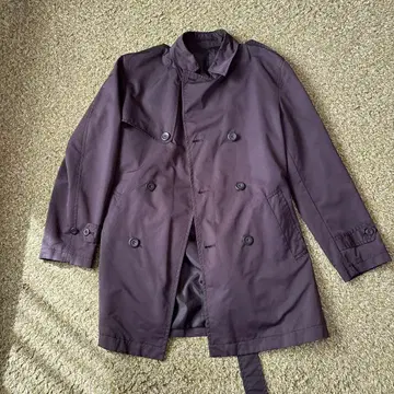COMME CA ISM 다크 퍼플 트렌치코트 M