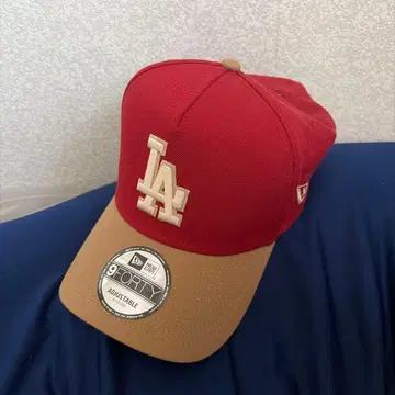 LA 로고 야구 모자 레드/베이지