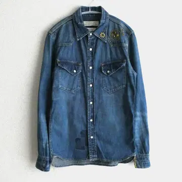 REMI RELIEF 레미 릴리프 스컬 스터드 데님 웨스턴 셔츠