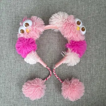 USJ 모피 머리띠 모자 꽁지