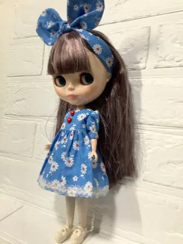 네오 브라이스 옷 갈아입기 의류 파란 꽃무늬