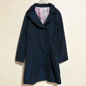 Liliane Burty ECLAT 트렌치코트 5S~M 네이비 페이즐리