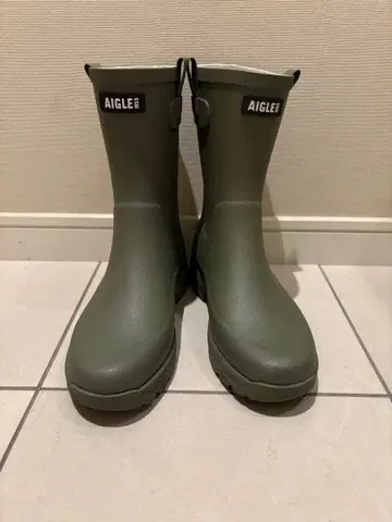 AIGLE 올리브 그린 롱 부츠 아리아 러버 부츠 23.5