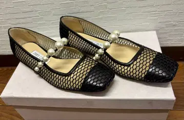 지미추 플랫슈즈 메쉬 소재 블랙/펄 36.5
