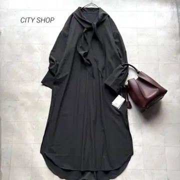 시티샵 미사용품 트로타이 드레스 롱 원피스 차콜 그레이