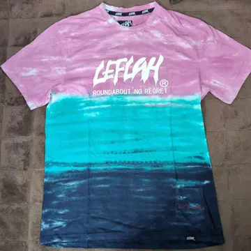 LEFLAH 타이 다이 T셔츠 핑크/터콰이즈