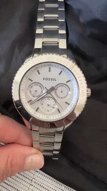 FOSSIL 실버 손목시계 크로노그래프