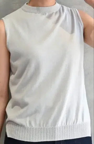 muuc 슬리브리스 보틀넥 풀오버 실크, 코튼