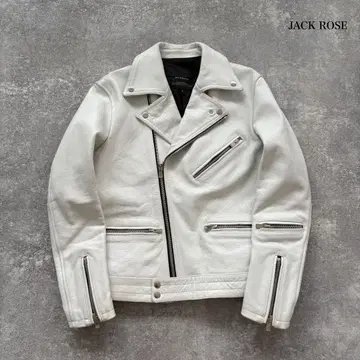 [ JACK ROSE ] 잭 로즈 더블 라이더스 가죽 자켓 화이트