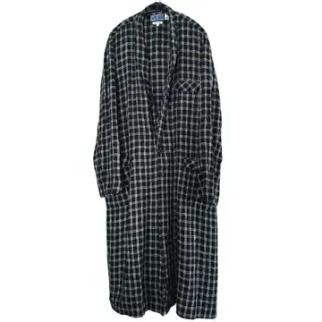 BLUE BLUE JAPAN 레이온 체크 가운 롱 셔츠 일본제