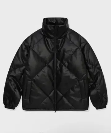 SAINTPAIN 가죽 퀼팅 퍼 패딩 자켓