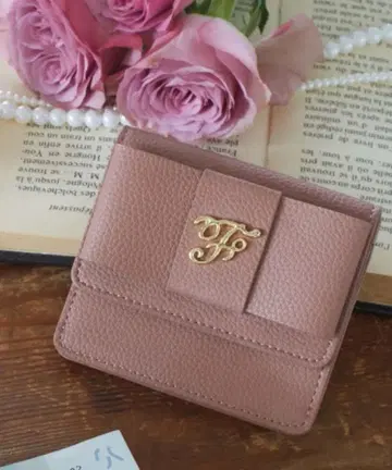 메종 드 플뢰르 리본 플랩 미니 지갑 핑크