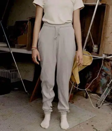 baserange 베이 리브 스웨트 팬츠