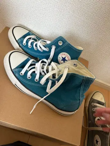 컨버스 파랑 하이컷 스니커즈 23cm