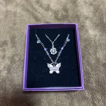 [ ANNASUI ] 2연 목걸이 나비.장미