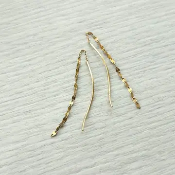 [ agete ] K10YG 에클레어 체인 귀걸이