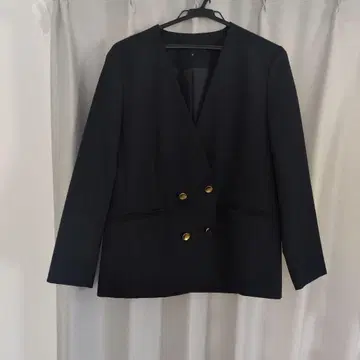 COMME CA ISM 블랙 노카라 자켓 사이즈 9