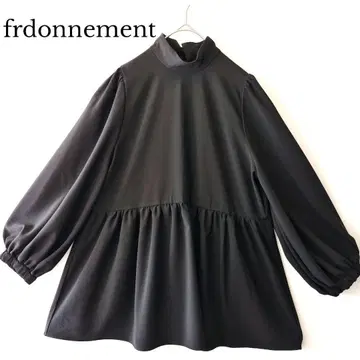 frdonnement 프레도네몬 스탠드 카라 페플럼 블라우스 F