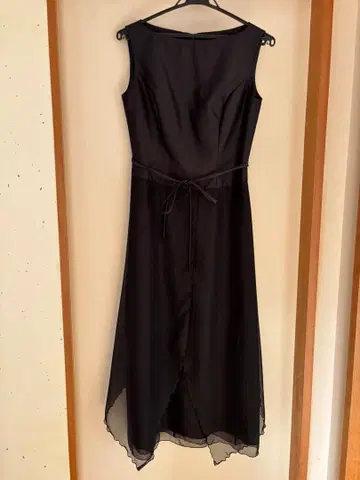 M'S GRACY 9호 블랙 쉬폰 드레스 허리 리본 포함