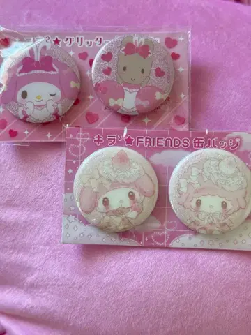 마이멜로디 피아노 딸기 신문 부록 캔뱃지 산리오 미개봉