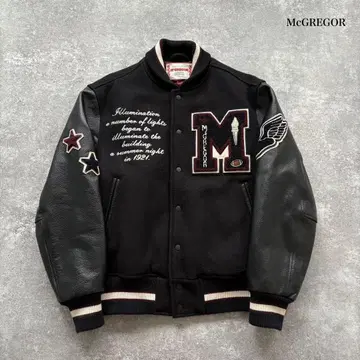 [ McGREGOR ] 맥그리거 바시티 자켓 자켓 와펜 자수 블랙