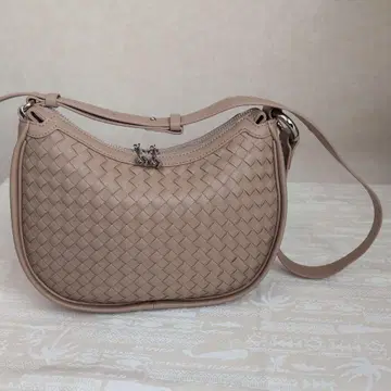 뜨개질 가죽 숄더백 토트백 베이지